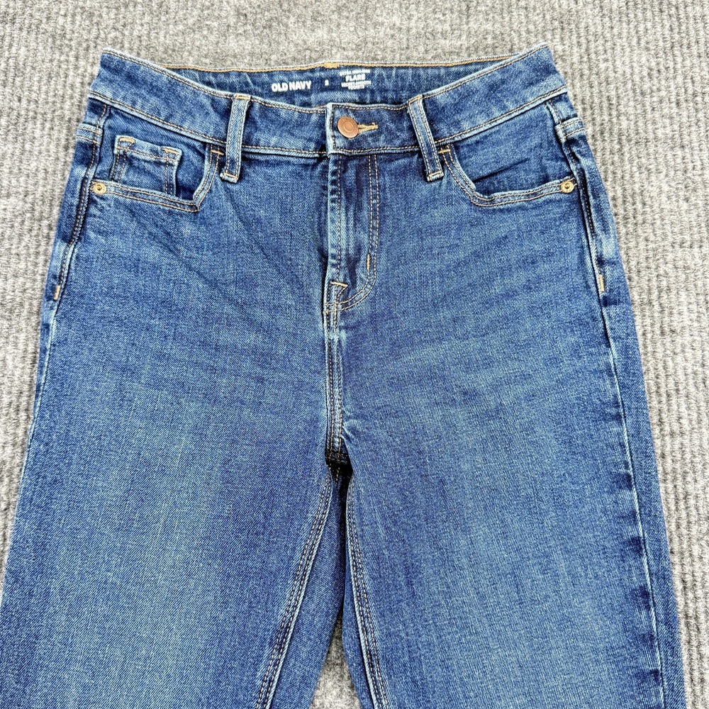 Old Navy Extra High-Rise Flare Jeans Womens 2 Blue Medium Wash Stretch Denim - Picture 2 of 12